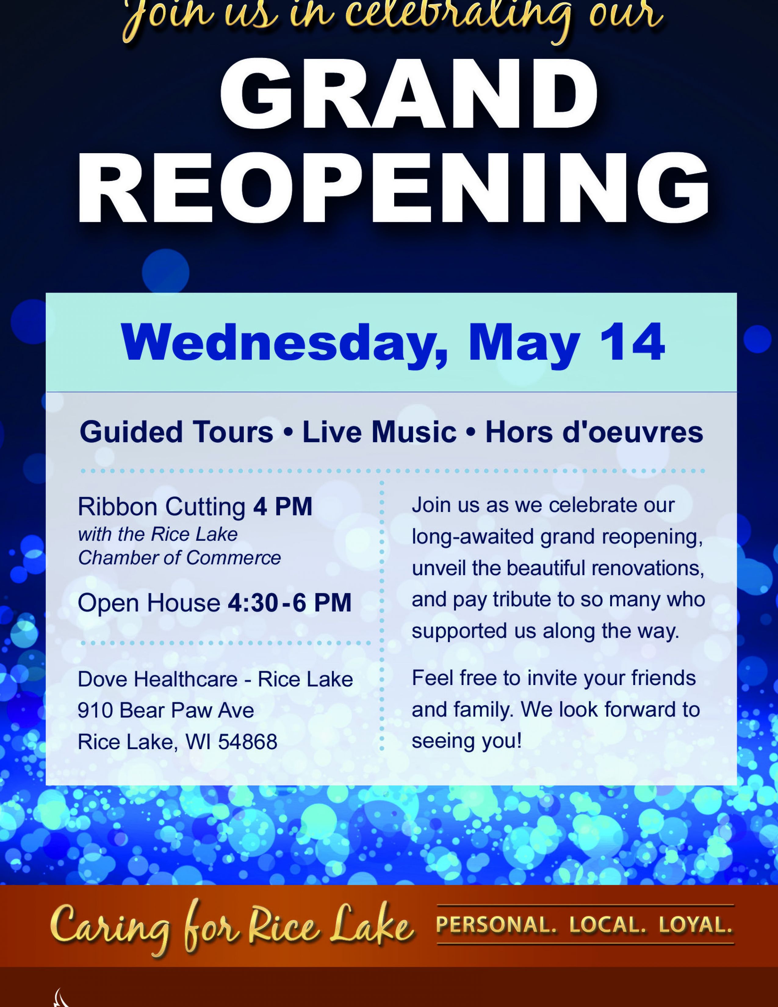 Reopening Celebration with Ribbon Cutting in Rice Lake