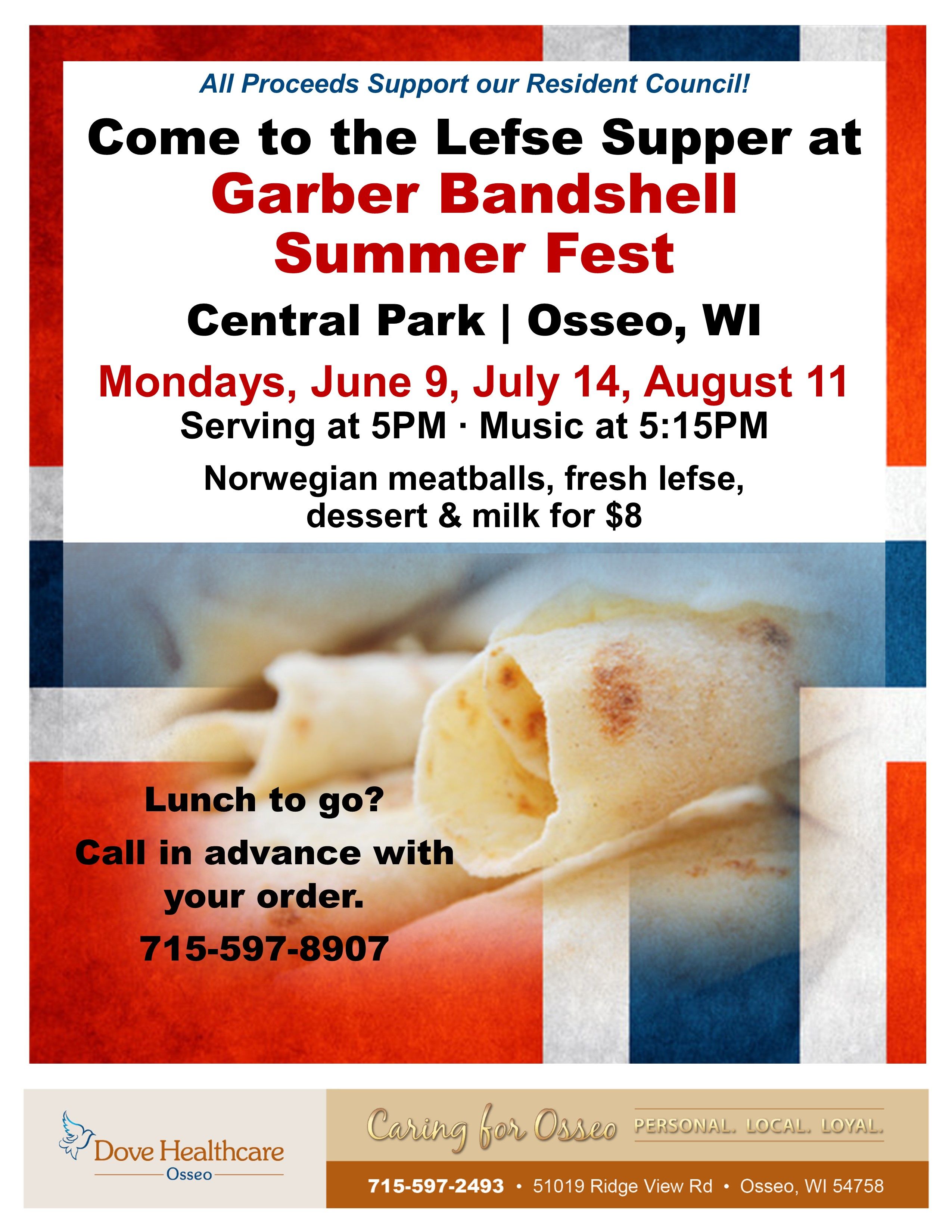 Lefse Supper at Garber Bandshell in Osseo