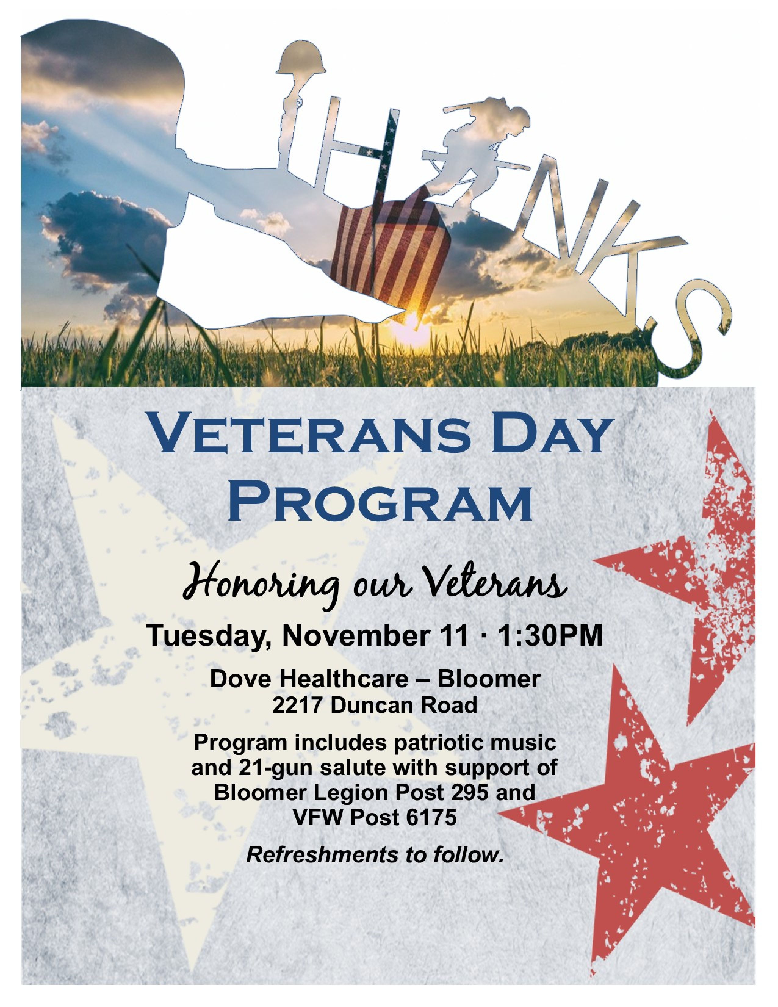 Veterans Day Program in Bloomer