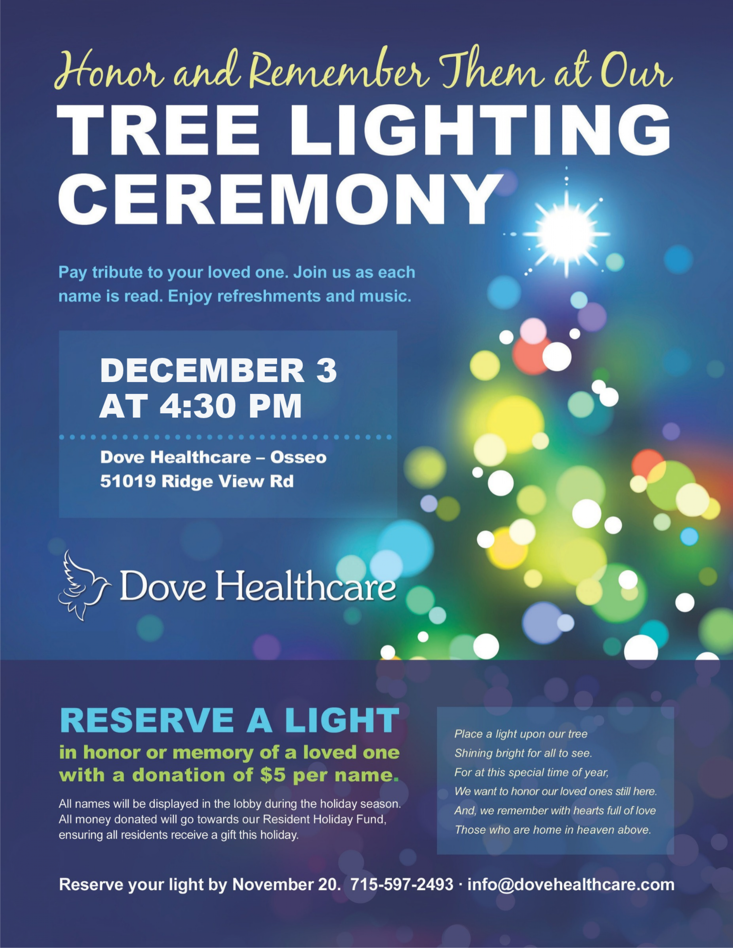 Honor & Remember Them: Tree Lighting Ceremony | Osseo