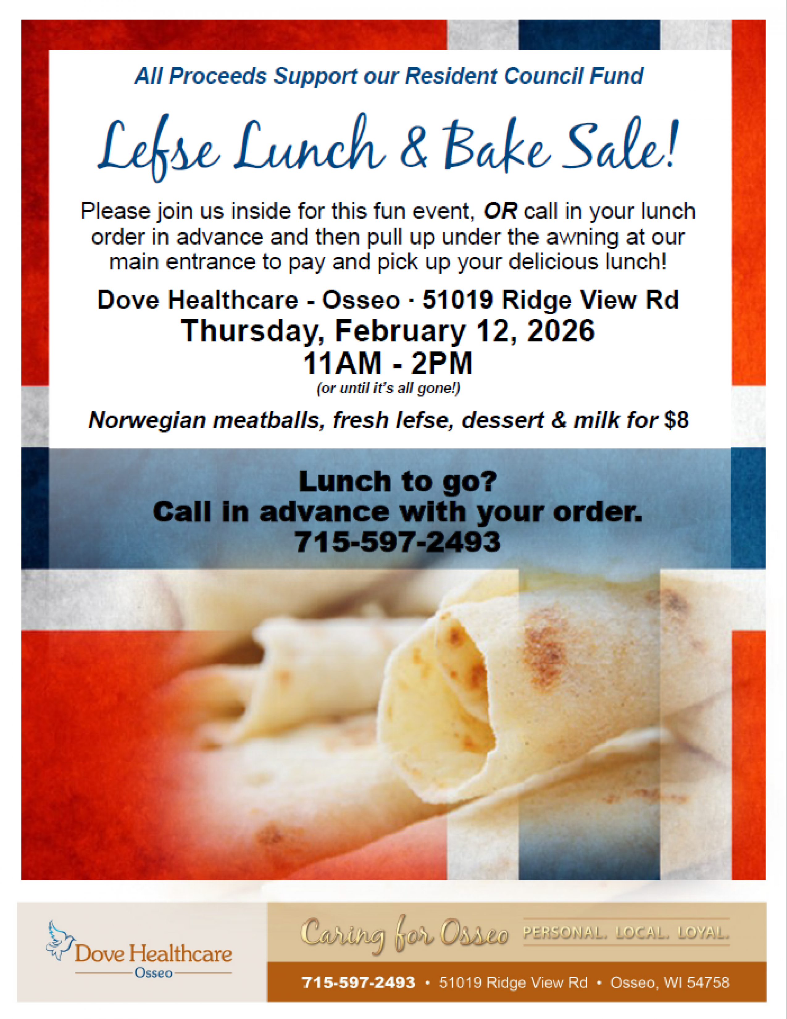 Lefse Lunch & Bake Sale in Osseo, WI