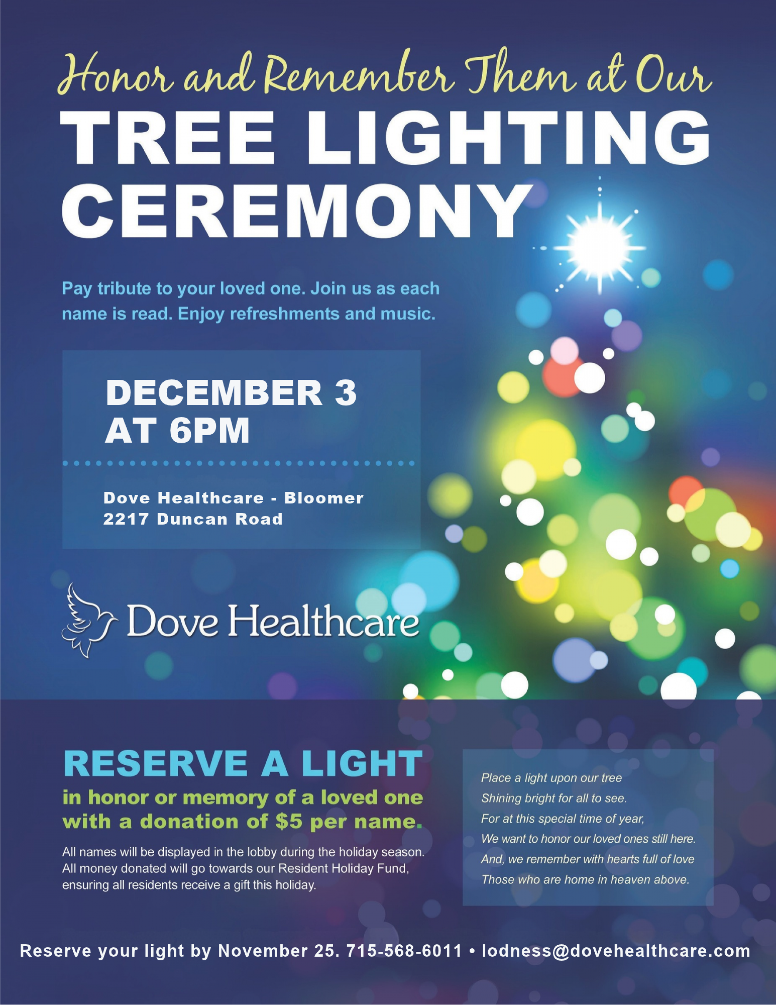 Honor & Remember Them: Tree Lighting Ceremony | Bloomer